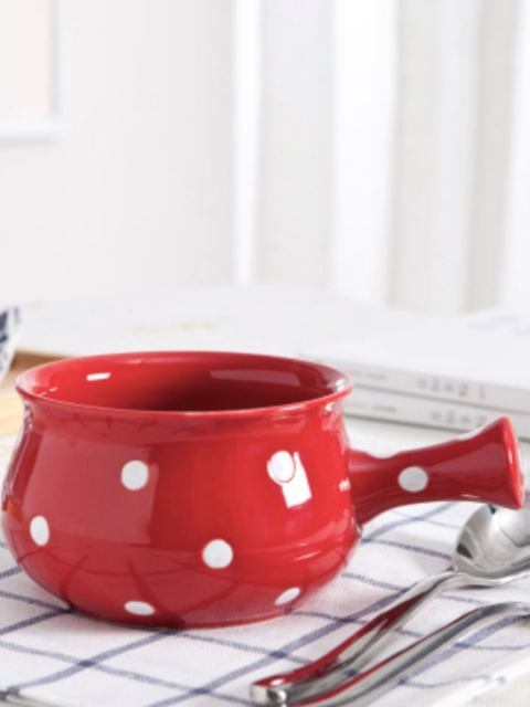 

Nestasia Red & White Geometric Printed Ceramic Glossy Pot 500 ml