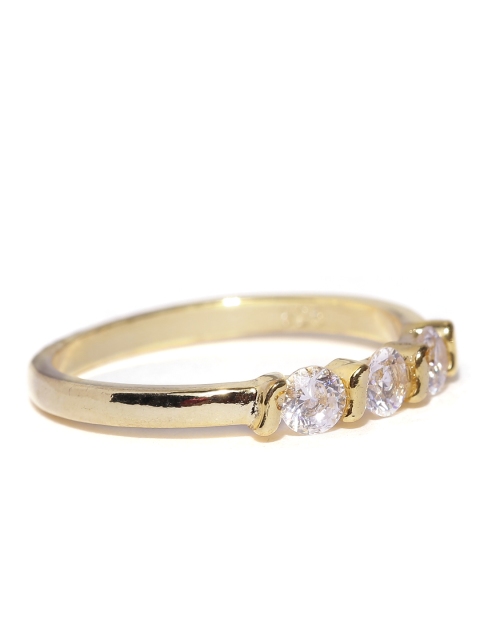 

OOMPH Gold-Toned Stone-Studded Handcrafted Ring