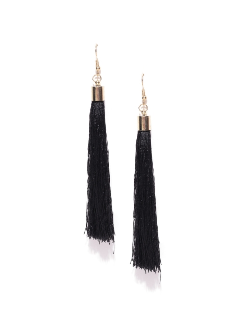 

OOMPH Black Contemporary Tasseled Earrings