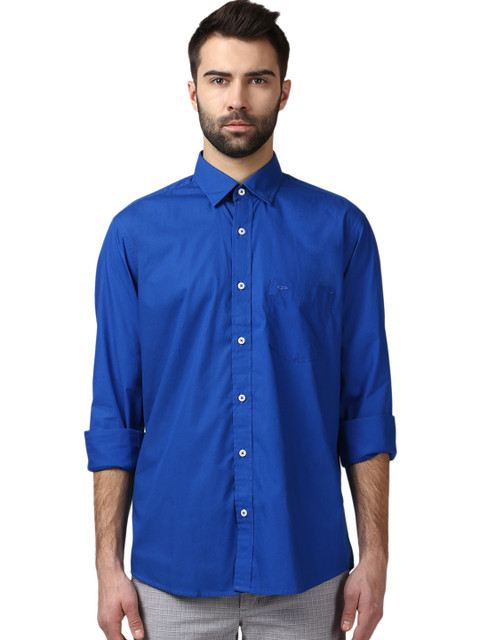 

ColorPlus Men Blue Tailored Fit Solid Casual Shirt