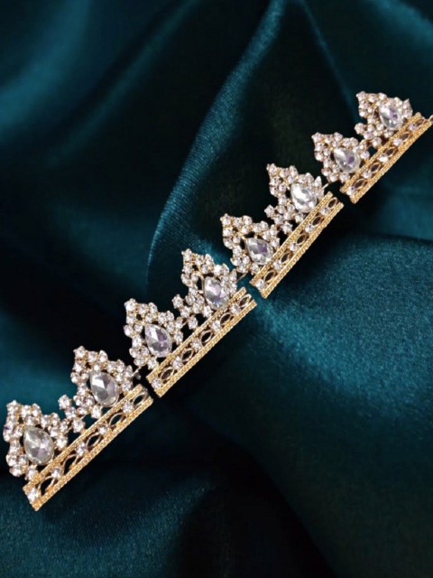 

Proplady Girls Gold-Toned & White Embellished Tiara