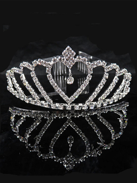 

Proplady Girls Silver-Toned & White Embellished Tiara