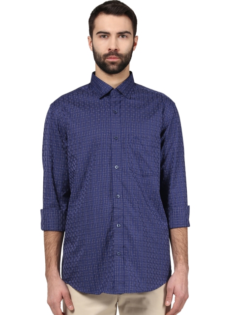 

ColorPlus Men Blue Tailored Fit Printed Casual Shirt