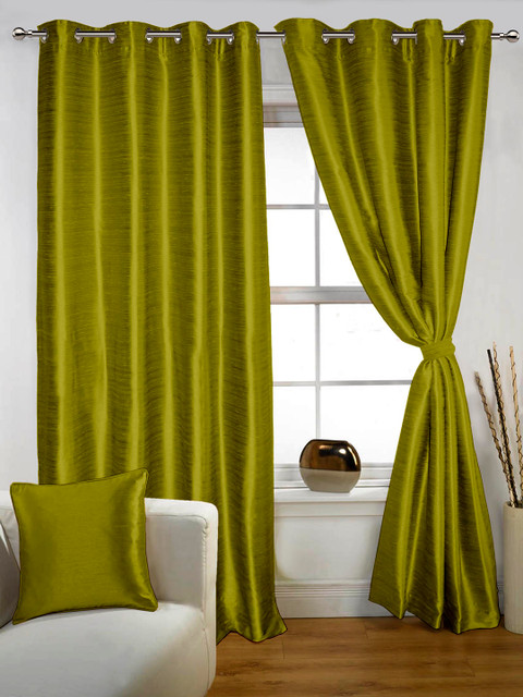 

Lushomes Green Set of 2 Long Door Curtain
