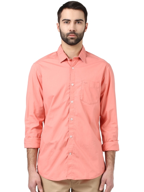 

ColorPlus Men Coral Orange Contemporary Regular Fit Solid Casual Shirt