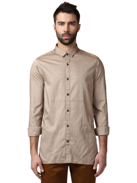 

ColorPlus Men Brown Contemporary Fit Solid Casual Shirt