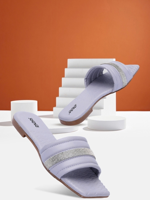 

RINDAS Women Purple Embellished Flats