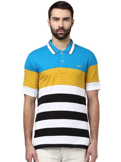 

ColorPlus Men Black Slim Fit Colourblocked Polo T-shirt