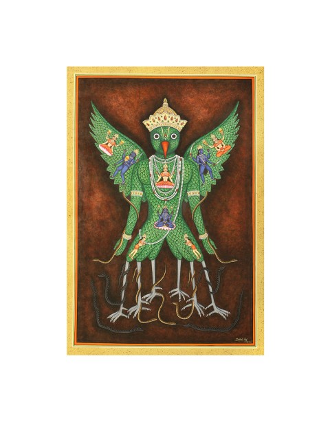 

Exotic India Multicolored Garuda - The Supreme Wall Art, Multi