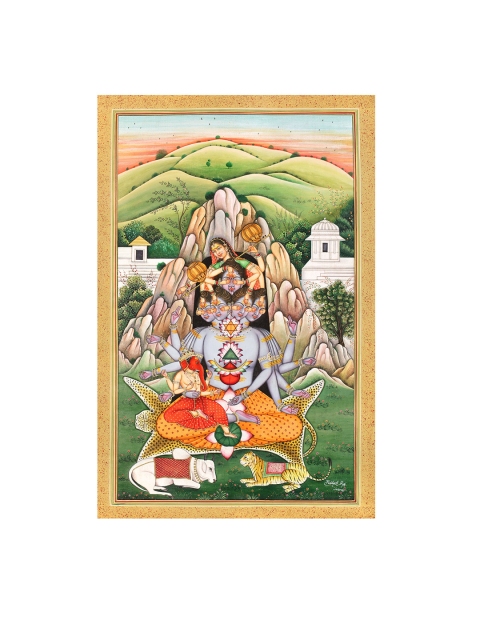 

Exotic India The Birth of Andhaka Framed Wall Painting, Multi