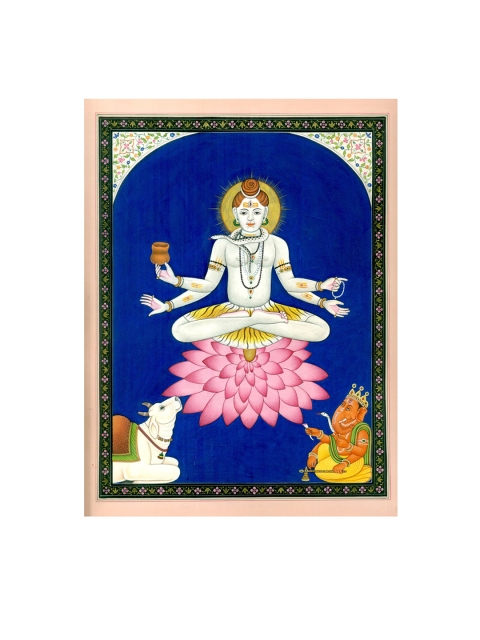 

Exotic India Padmasana Bhagawan Shiva Framed Wall Painting, Multi