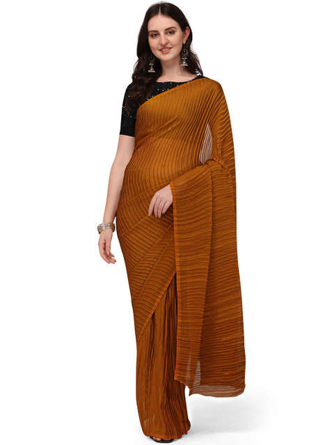 

Kasak Mustard Crush georgette Saree