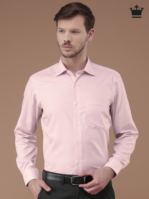 

Louis Philippe Pink & White Checked Formal Shirt