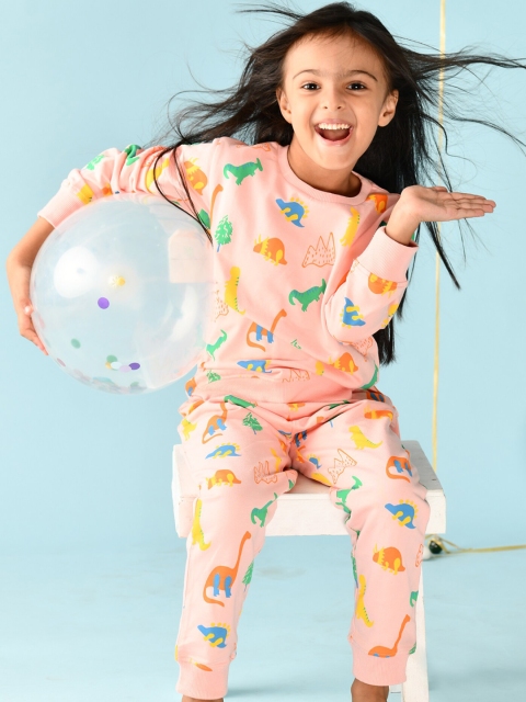 

Anthrilo Girls Pink Printed Night Suit