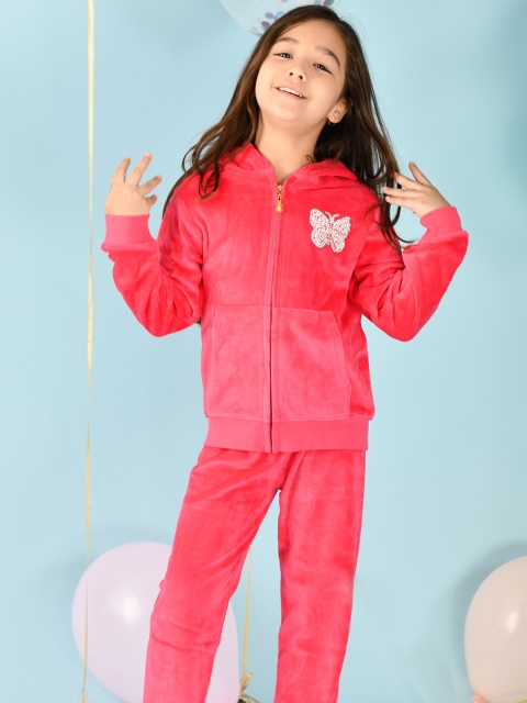 

Anthrilo Girls Pink Embellished T-shirt with Trouser