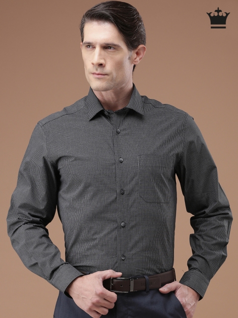 

Louis Philippe Men Black Checked Milano Slim Fit Formal Shirt