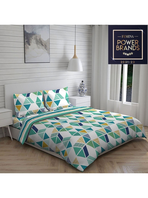

Layers Green Printed 225 TC Pure Cotton Double King Bedding Set