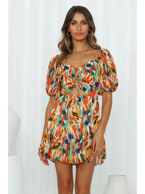 

BoStreet Multicoloured Floral A-Line Dress, Multi