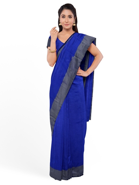 

SAADHVI Blue & Grey Silk Cotton Ready to Wear Sungudi Saree