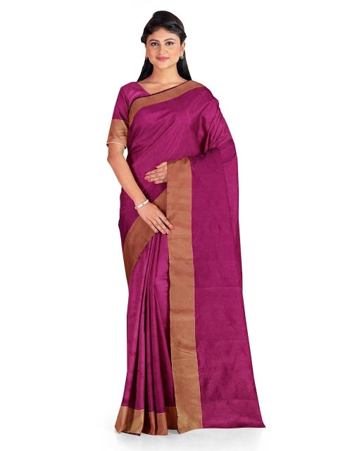 

SAADHVI Pink & Brown Silk Cotton Ready To Wear Sungudi Saree