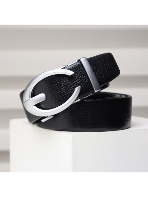 

Elite Crafts Men Silver-Toned Leather Formal Belt