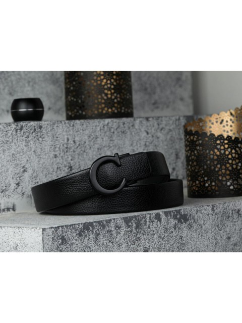 

Elite Crafts Men Black Textured Formal Belt