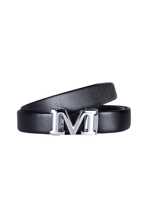 

Elite Crafts Men Silver-toned & Black Textured Formal Belt