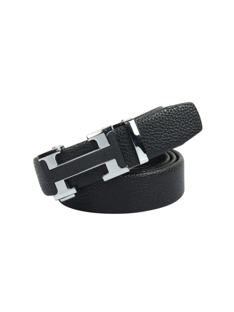 

Elite Crafts Men Silver-toned and Black Textured Formal Belt