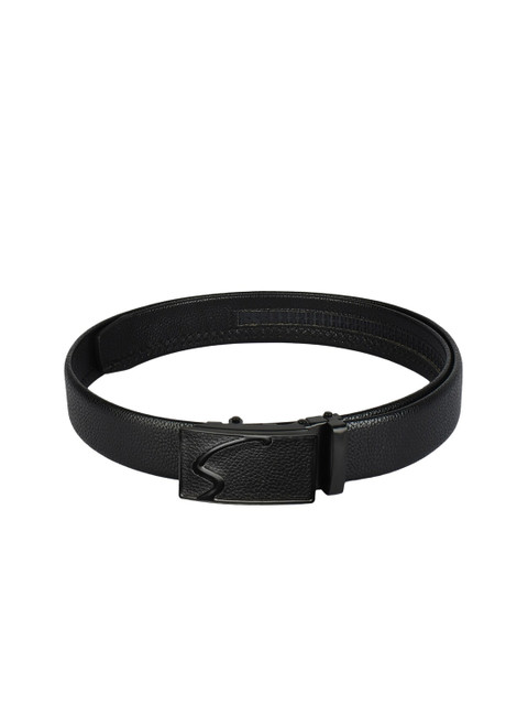 

Elite Crafts Men Black Textured Formal Belt