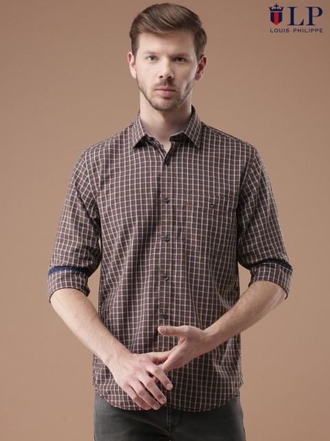 

Louis Philippe Sport Men Brown Union Slim Fit Checked Casual Shirt