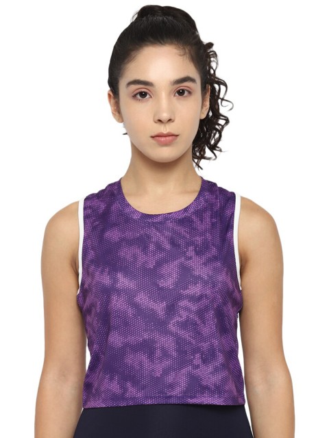 

OFF LIMITS Women Purple Tie and Dye Slim Fit T-shirt