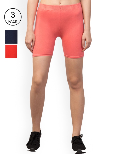 Apraa & Parma Women Pink Ombre Slim Fit Cycling Sports Shorts