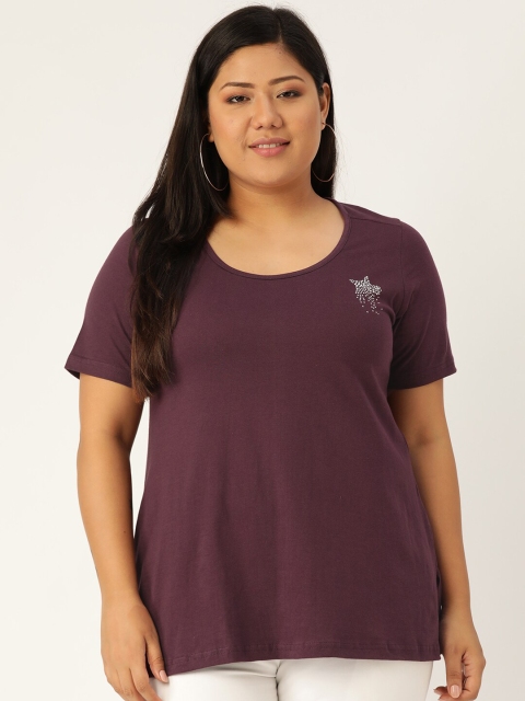 

theRebelinme Women Purple T-shirt