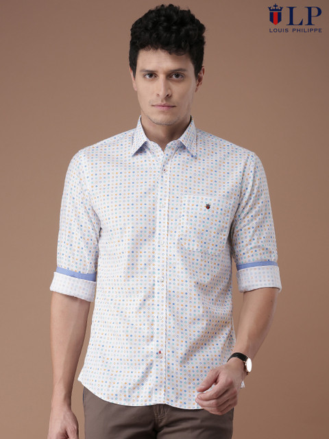 

Louis Philippe Sport Men White Jermyn Tailored Fit Printed Casual Shirt