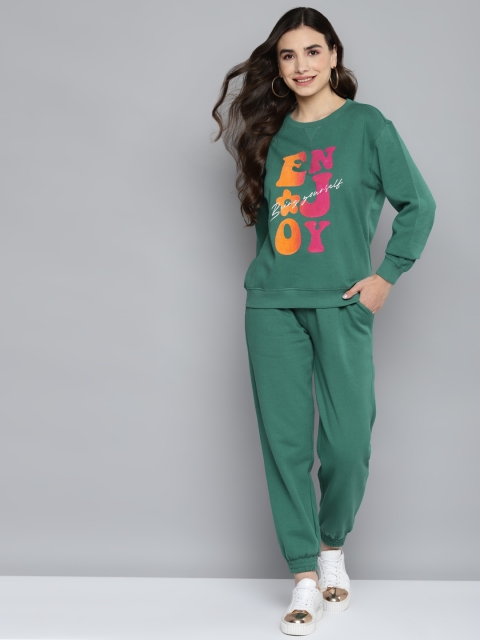 

VividArtsy Women Green & Pink Printed Pure Cotton Co-ord Set