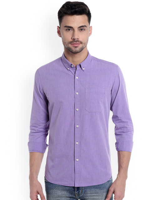 

Numero Uno Men Purple Slim Fit Solid Casual Shirt