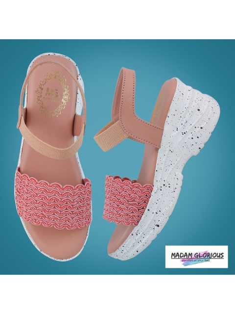 

madam glorious Women Peach-Coloured Platform Heels