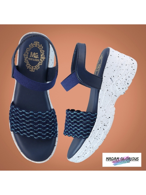 

madam glorious Women Navy Blue Platform Heels