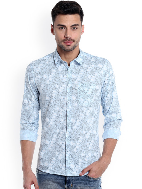 

Numero Uno Men Blue Slim Fit Printed Casual Shirt