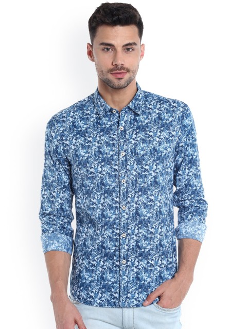

Numero Uno Men Blue Slim Fit Printed Casual Shirt