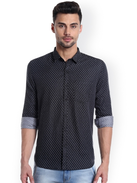 

Numero Uno Men Black Slim Fit Printed Casual Shirt