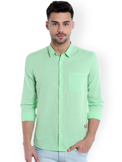 

Numero Uno Men Green Slim Fit Casual Shirt