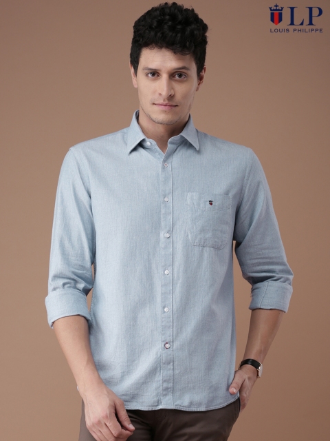 

Louis Philippe Sport Men Blue Jermyn Tailored Fit Self Design Casual Shirt