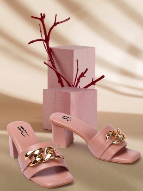 

TWIN TOES Women Pink Stylish Block Sandals
