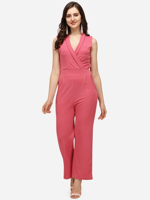 

Wedani Women Pink Solid Partywear Basic Jumpsuit