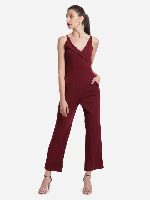 

Wedani Women Maroon Solid Partywear Basic Jumpsuit