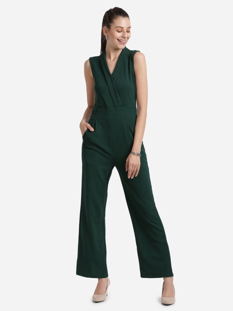 

Wedani Women Green Solid Basic Jumpsuit