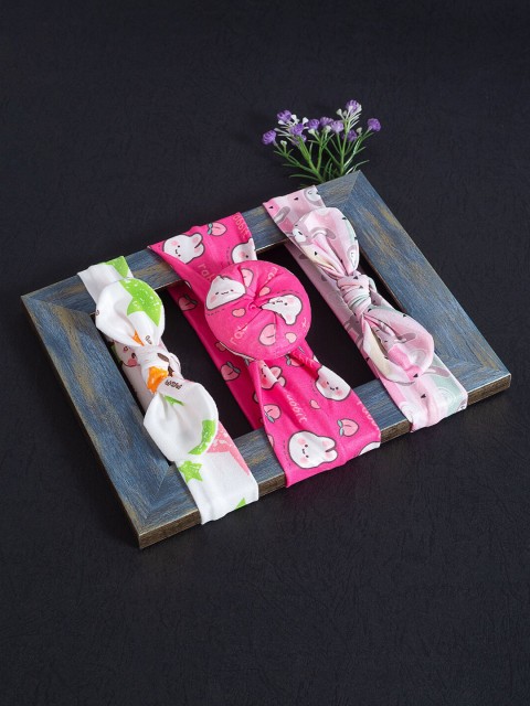 

Golden Peacock Girls Pink & White Set of 3 Lace Hairband