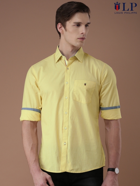 

Louis Philippe Sport Men Yellow Jermyn Tailored Fit Solid Casual Shirt