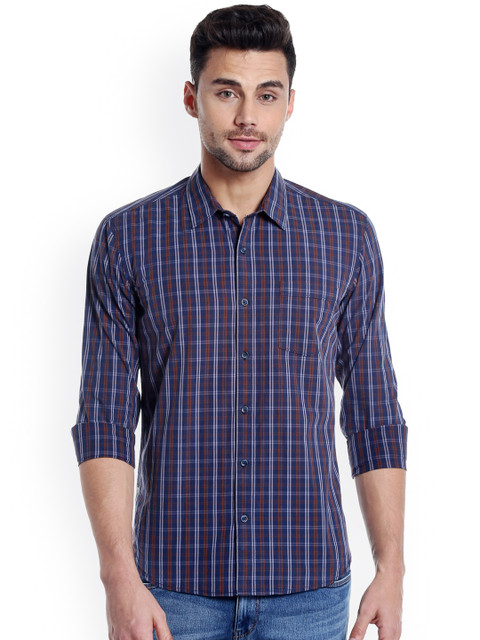 

Numero Uno Men Blue Slim Fit Checked Casual Shirt